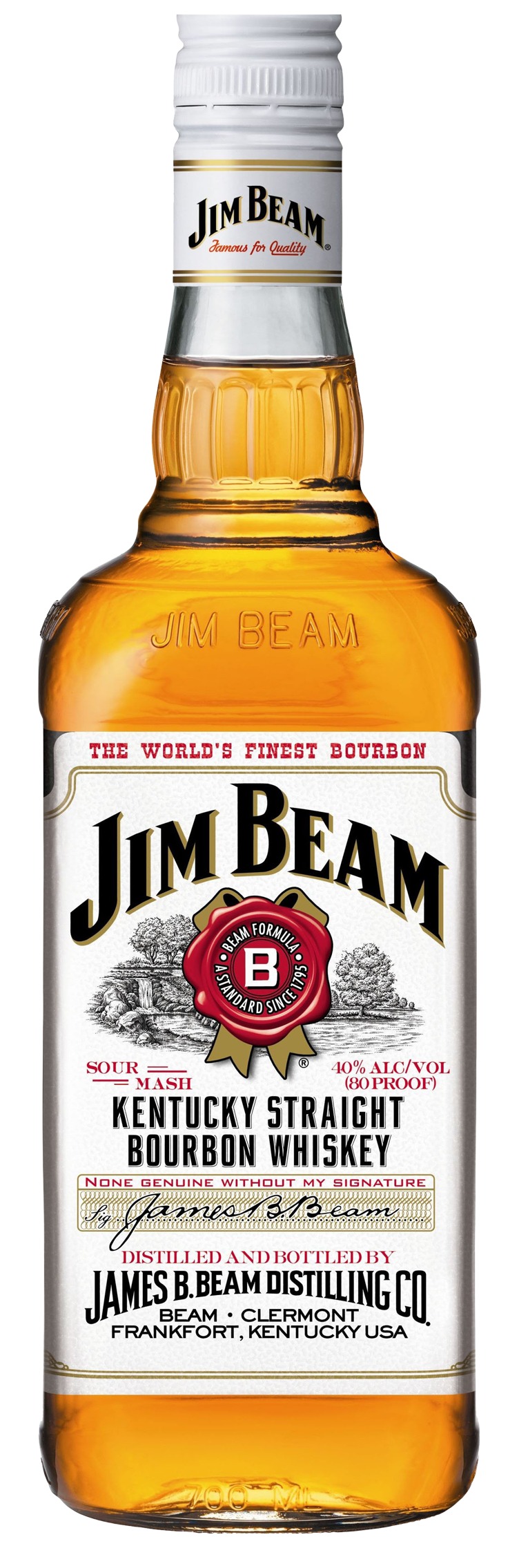 Jim Beam White Label Whiskey Bourbon Kentucky Straight